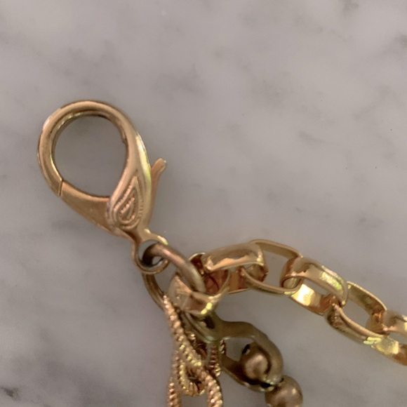 90’s vintage leather belt with Amber studs with gold chains attachment size 32” - Picture 9 of 14